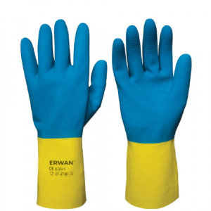 ERWAN™ Chemical Resistant Gloves Heaveprene Glove, Blue Yellow, EHP1